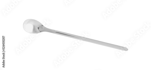 Clean silver spoon isolated on white, top view © New Africa
