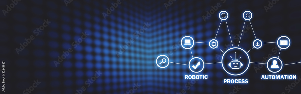 RPA-Robotic Process Automation. Business, Technology - obrazy, fototapety, plakaty 