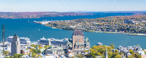 Quebec City, panorama of the town, with the Saint-Laurent river in background
