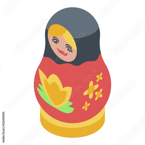 Matryoshka icon. Isometric of matryoshka vector icon for web design isolated on white background