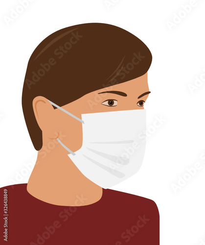 Frau mit Mundschutz gegen Coronavirus