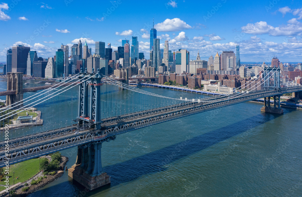 Aerial view of NYC Manhattan Bridge Aerial view of NYC Manhattan Bridge