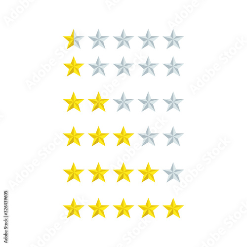 Set of stars rating in realistic design. Vector EPS 10