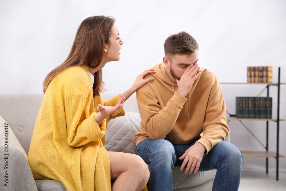 Couple having quarrel at home. Relationship problems Couple having quarrel at home. Relationship problems