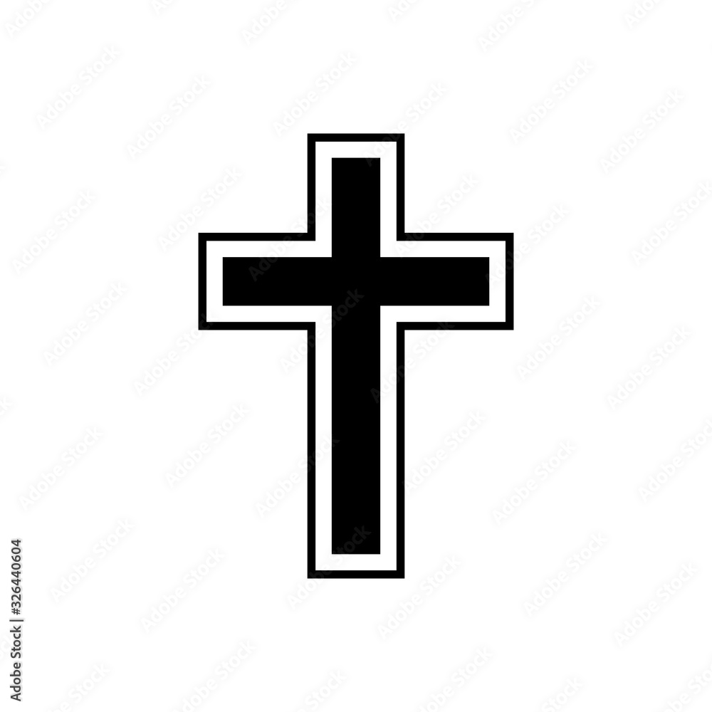 Christian cross outline icon isolated. Symbol, logo illustration for mobile concept and web design.