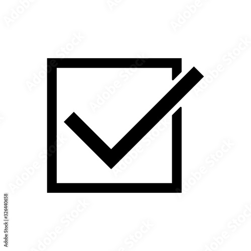 Check mark outline icon. Symbol, logo illustration for mobile concept and web design.