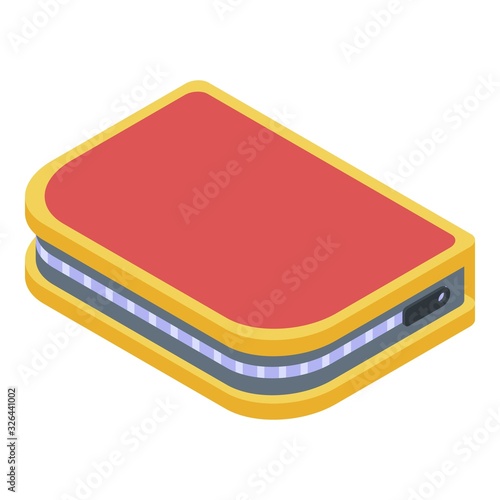 Office pencil case icon. Isometric of office pencil case vector icon for web design isolated on white background