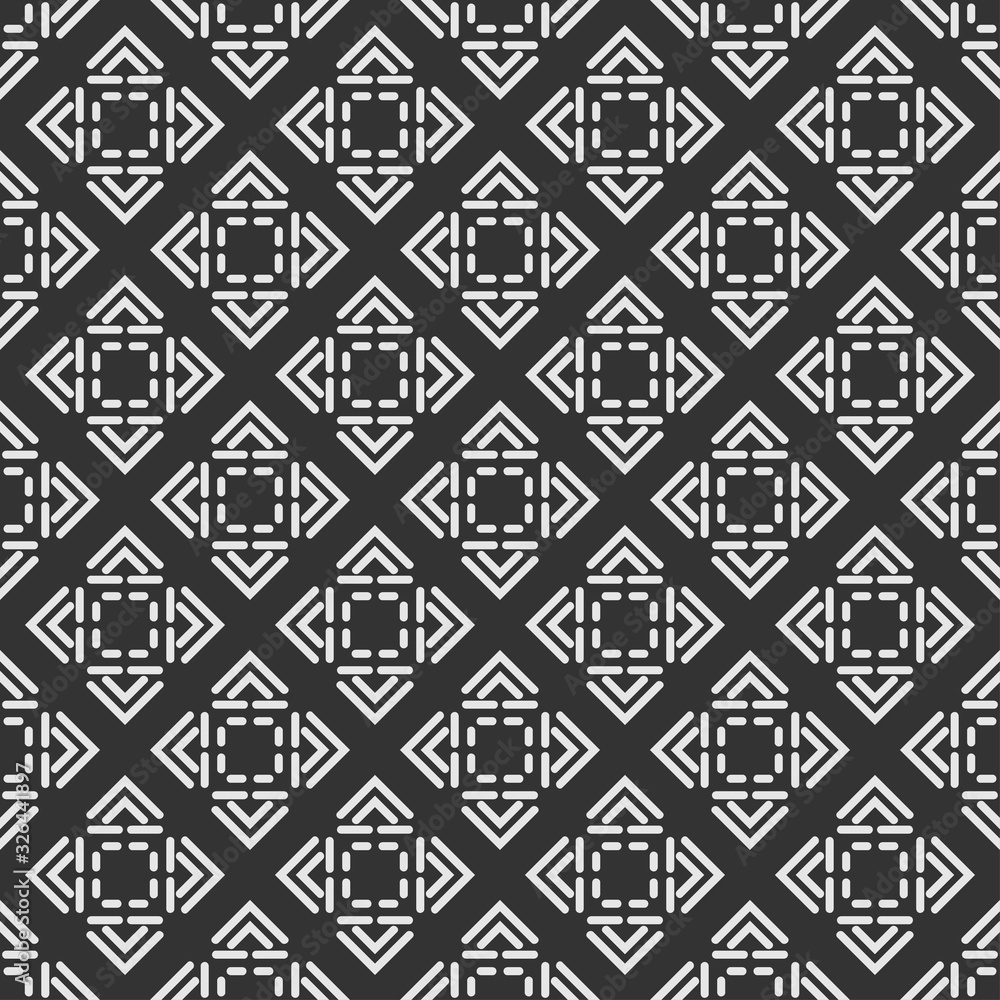 Dark Modern Background. Black And White Color. Seamless Geometric Pattern. Texture Wallpaper. Vector Image.