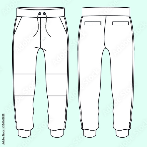 Ilustracion de siluetas de jogger con direferentes variantes para moda ya sea invierno o verano