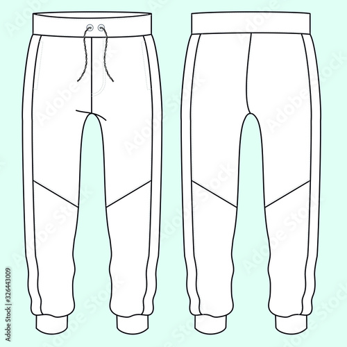 Ilustracion de siluetas de jogger con direferentes variantes para moda ya sea invierno o verano