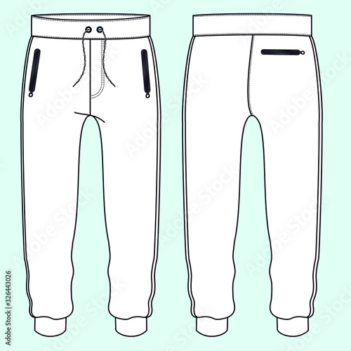 Ilustracion de siluetas de jogger con direferentes variantes para moda ya sea invierno o verano