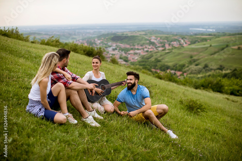 Group od young people havin...