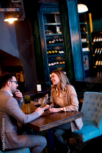 Young couple enjoying lunch in the restaurant