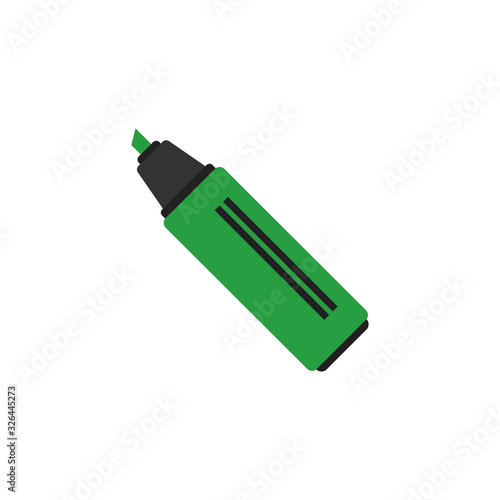 Flat felt tip pen. Highlighter marker pen. Vector isolated
