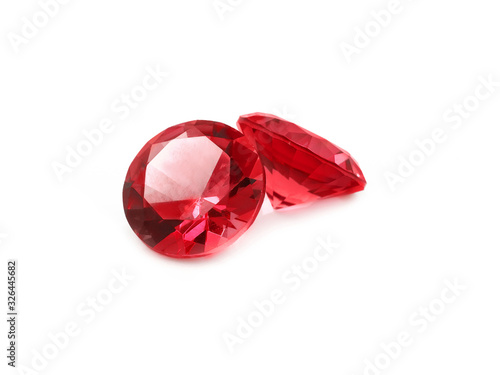 Картината върху платно Red gemstone on a white background