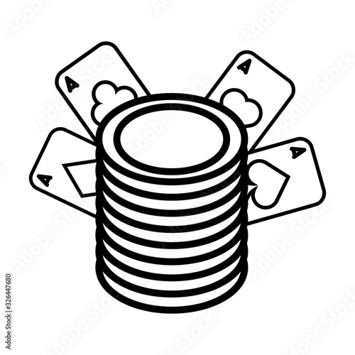 casino poker cards and coins money