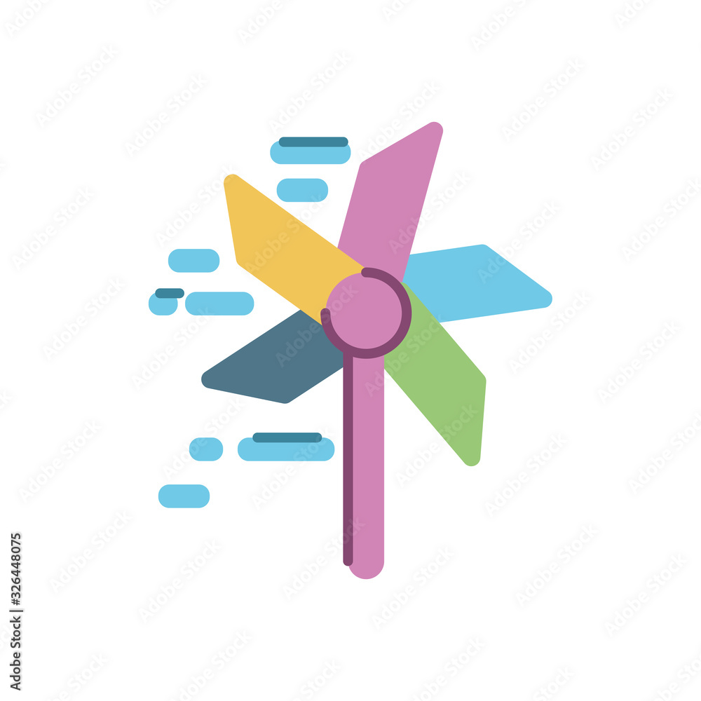 wind mill toy icon, flat style design wind mill toy icon, flat style design