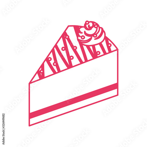 sweet cake portion dessert isolated icon