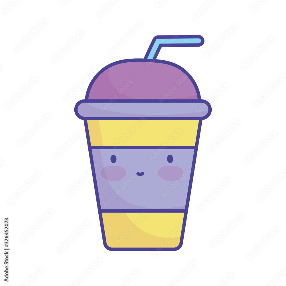 smoothie plastic cup character cartoon food cute flat style icon smoothie plastic cup character cartoon food cute flat style icon