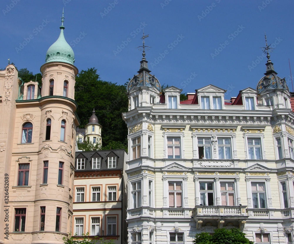 Karlovy Vary, Czech Repub., Cityscape with Domes