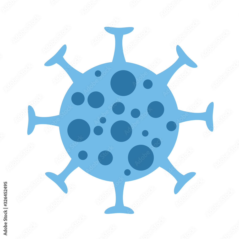 Coronavirus, COVID-19, Bacteria, 2019-nCoV on white background, icon, vector illustration