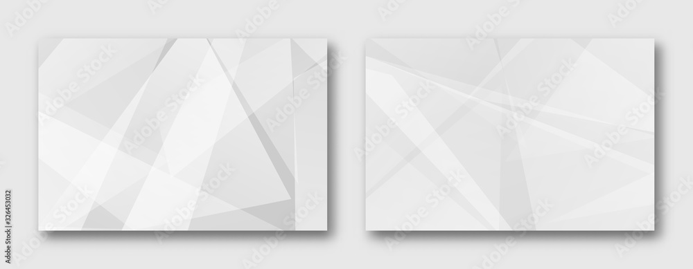 Fototapeta premium Abstract set white and gray on a light silver modern design background. Vector illustration eps 10.