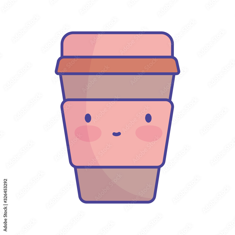 disposable coffee cup character cartoon food cute flat style icon disposable coffee cup character cartoon food cute flat style icon