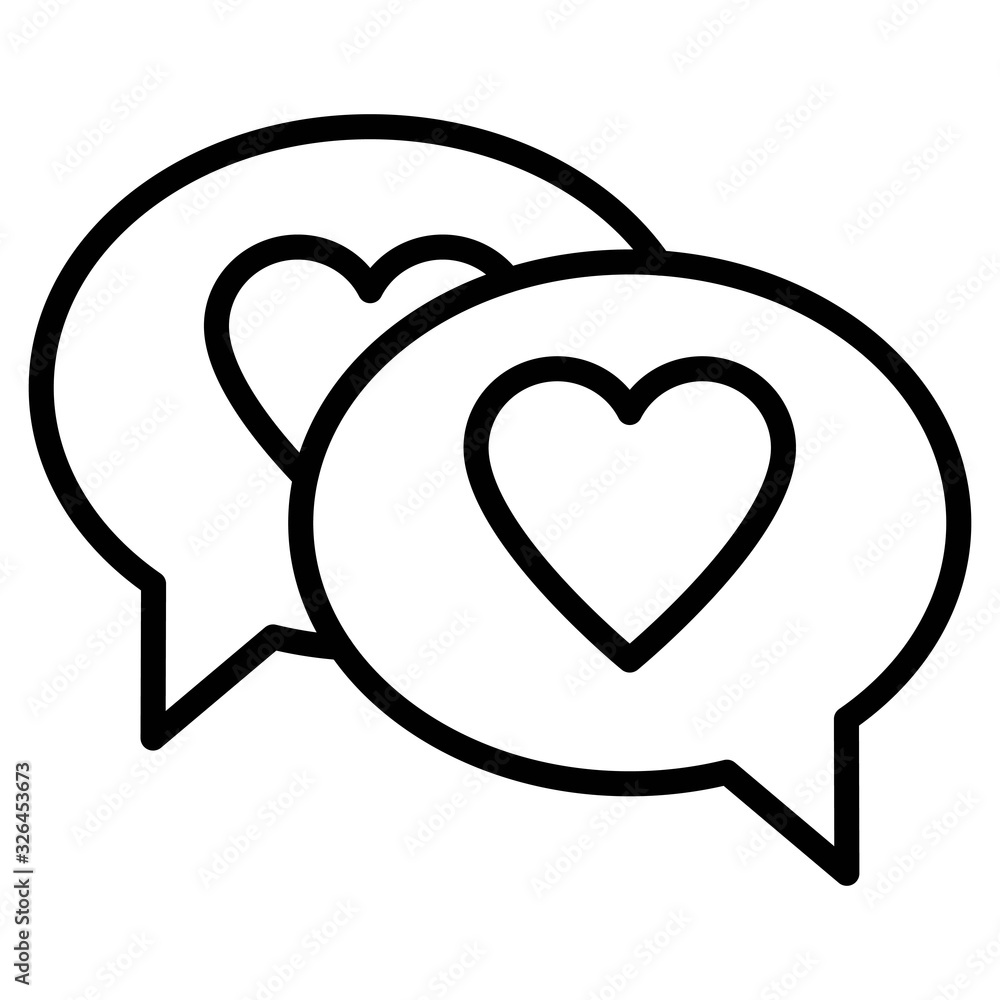 Heart in speech bubble icon. Love bubble, love message, chatting, texting. Romantic conversation. Vector illustration Heart in speech bubble icon. Love bubble, love message, chatting, texting. Romantic conversation. Vector illustration