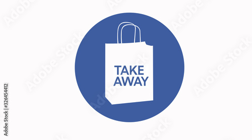 Vector Take away bag icon illustration sign