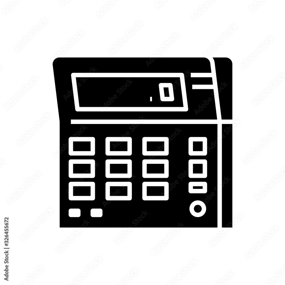 Calculate price black icon, concept illustration, vector flat symbol, glyph sign. Calculate price black icon, concept illustration, vector flat symbol, glyph sign.