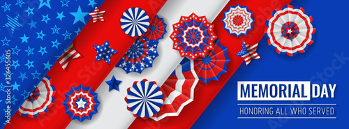Memorial day vector design. Honoring all who served banner for the memorial day. Remember and Honor.