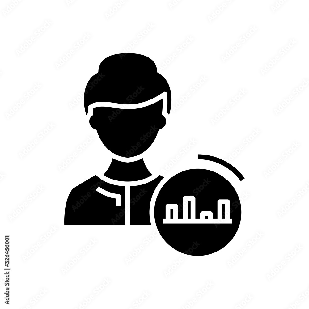 Chart creator black icon, concept illustration, vector flat symbol, glyph sign. Chart creator black icon, concept illustration, vector flat symbol, glyph sign.
