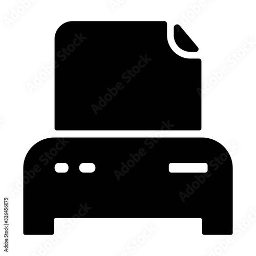 Printer icon on white background. Facsimile, inkjet printers illustration.