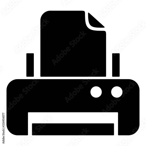 Printer icon on white background. Facsimile, inkjet printers illustration.