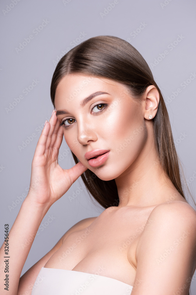 Beautiful model girl with perfect healthy skin and hair Beautiful model girl with perfect healthy skin and hair