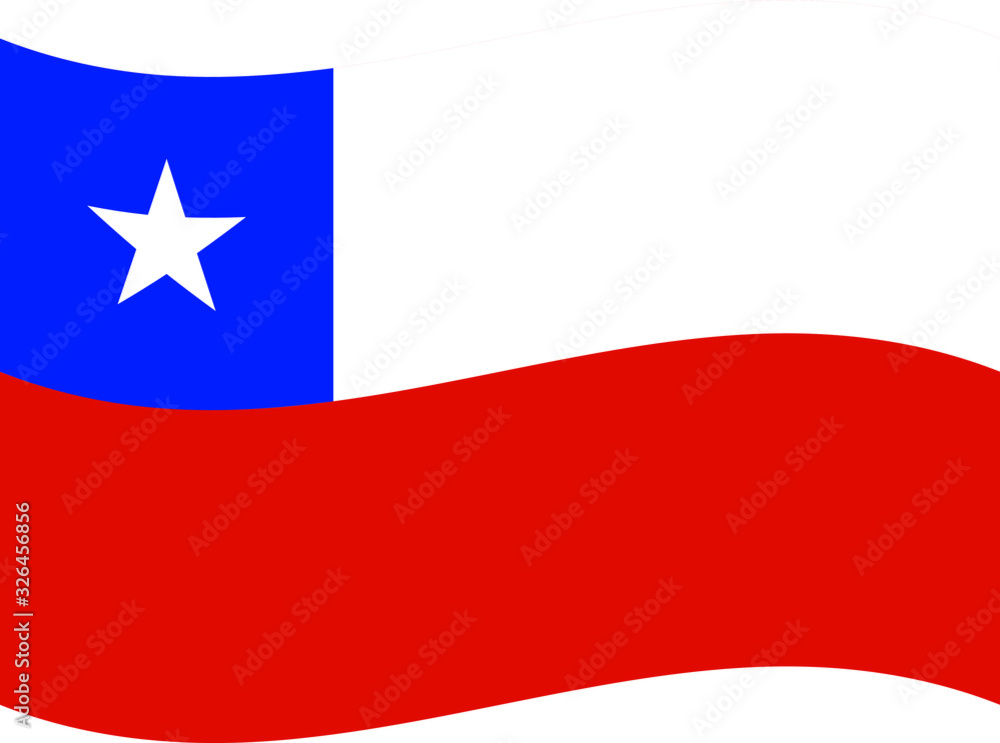 Fototapeta Waving Flat Flag of South American Country of Chile
