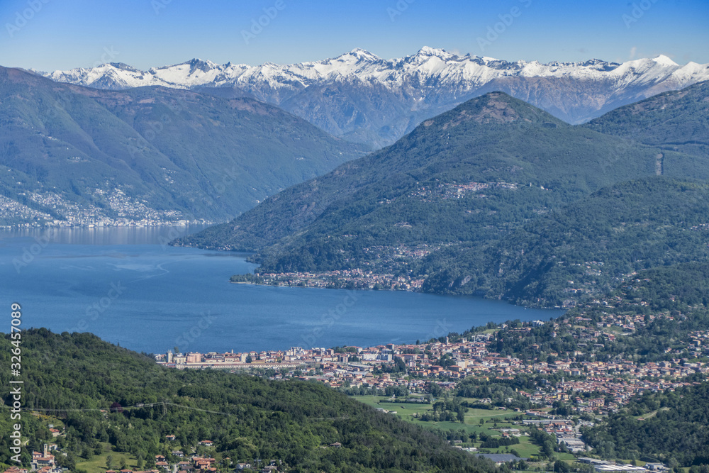 Landscape of Luino from mountains