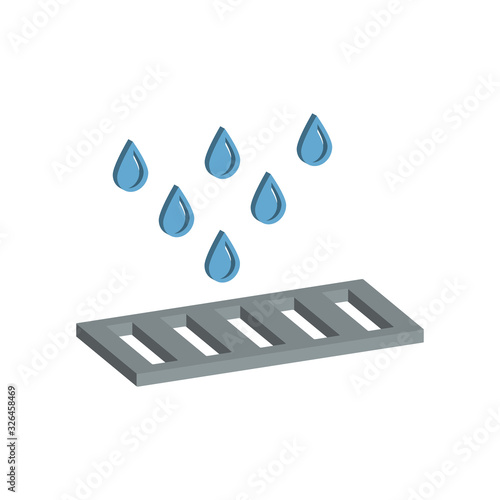 Road drain system icon.3d vector illustration and isometric view.