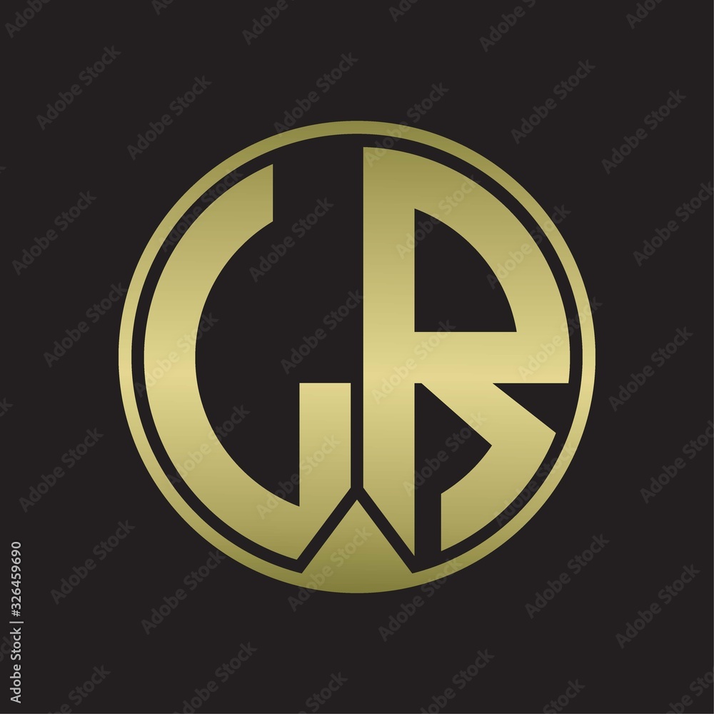 LR Logo monogram circle with piece ribbon style on gold colors LR Logo monogram circle with piece ribbon style on gold colors