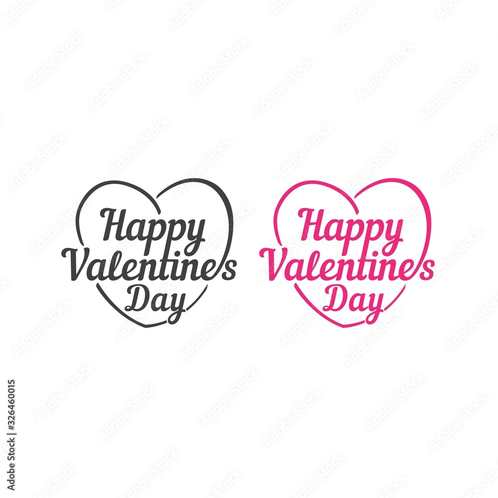 Happy valentines day. Vector logo icon template