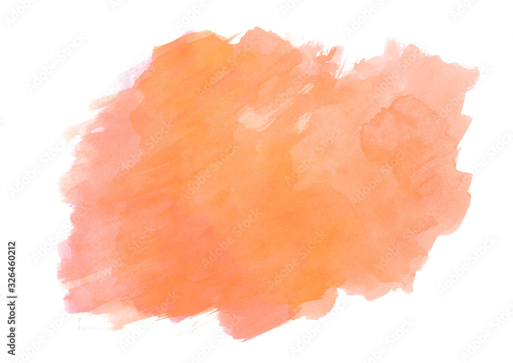  orange watercolor gradient cloud.Watercolor paint.Abstract colorful background.