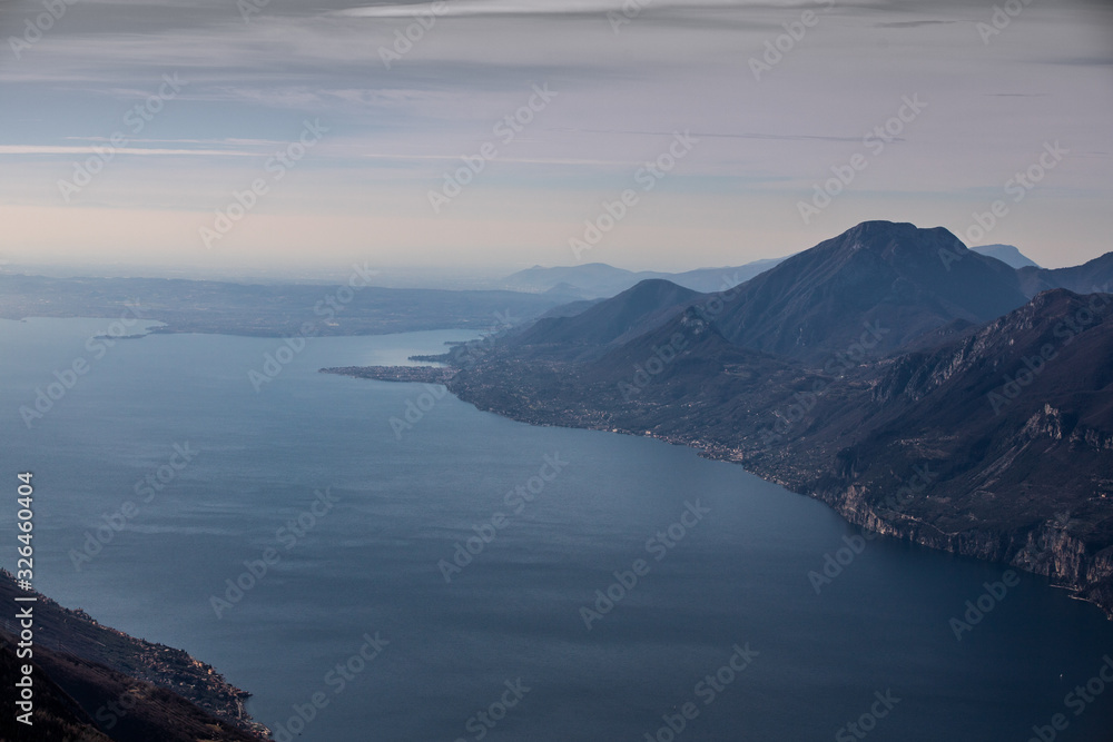 view to the Garda lake in Italy from the Monte Baldo