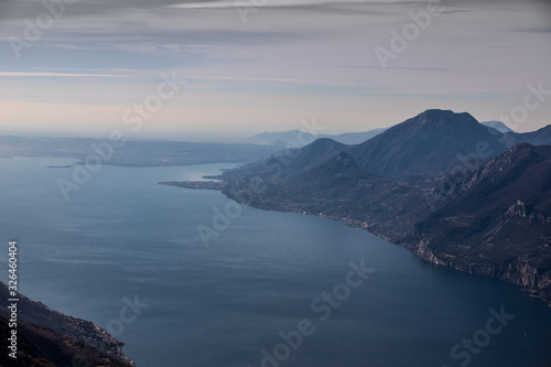 view to the Garda lake in Italy from the Monte Baldo