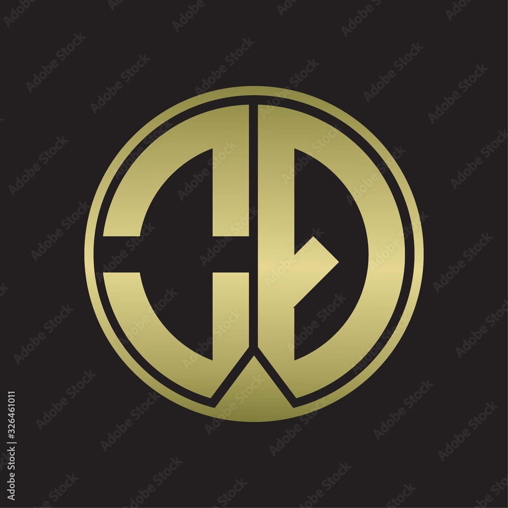 OQ Logo monogram circle with piece ribbon style on gold colors OQ Logo monogram circle with piece ribbon style on gold colors