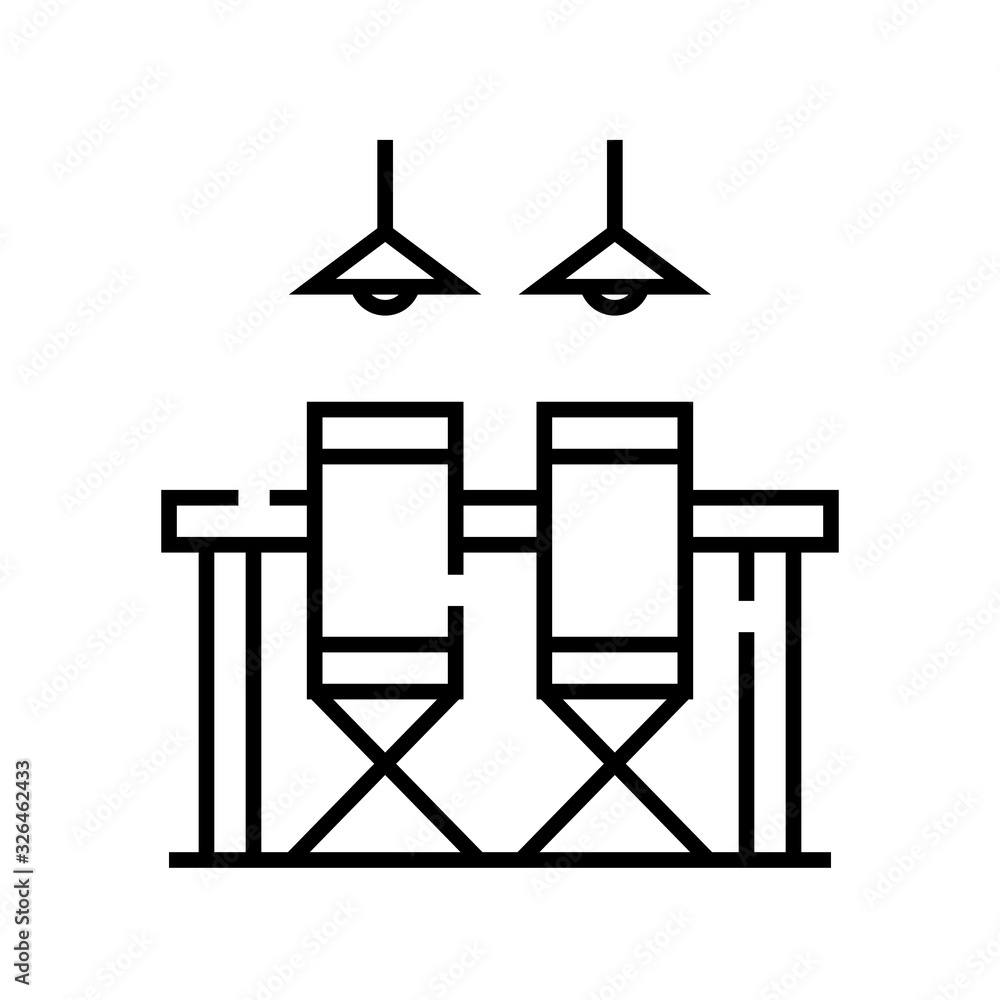 Fototapeta premium Home bar line icon, concept sign, outline vector illustration, linear symbol.