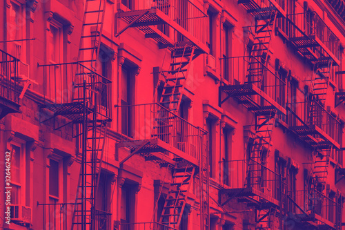 Photography Colorful row of buildings in Greenwich Village New York City NYC