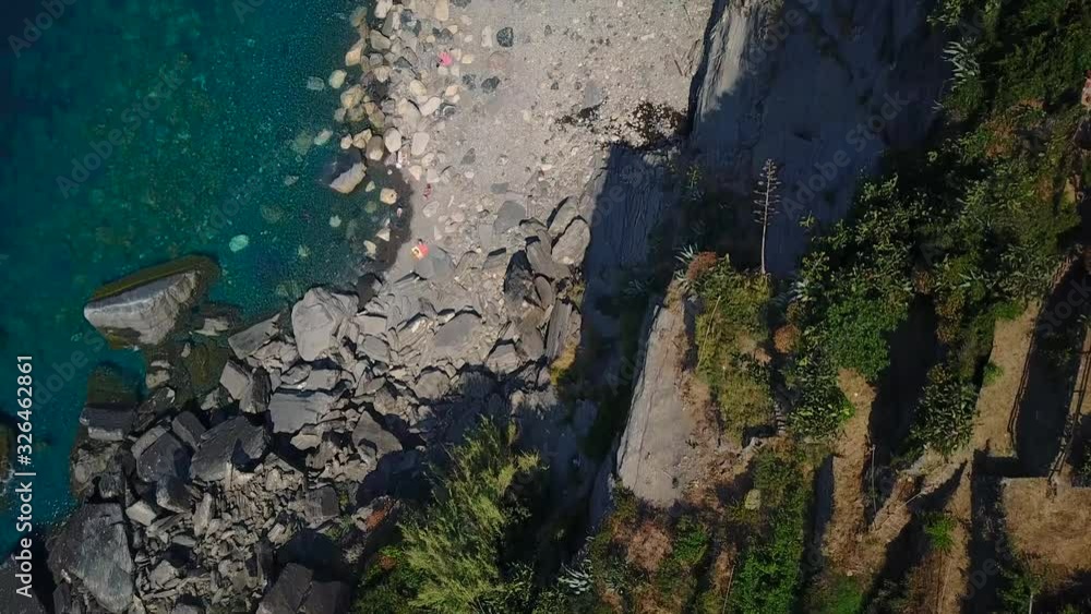Aerial vernazza picturesque cinque terre national park romantic village italy Aerial vernazza picturesque cinque terre national park romantic village italy