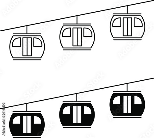 Funicular line icon. Lift, cable, ropeway. Transport concept. Vector illustration can be used for topics like mountain, ski resort, elevator