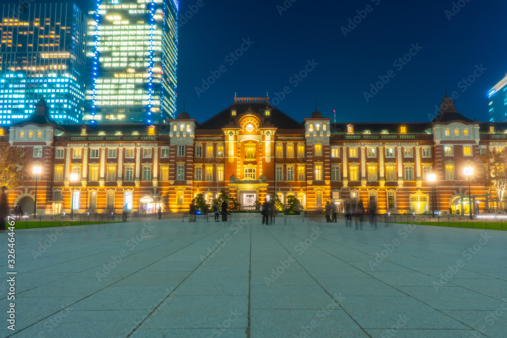 night view of the palace in gdansk poland
