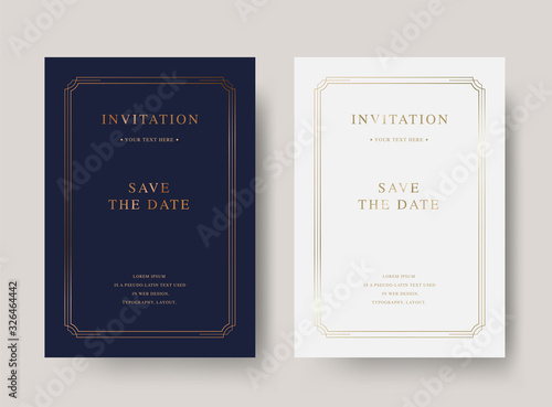 Vintage copper gold luxury vector invitation card